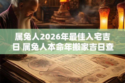 属兔人2026年最佳入宅吉日 属兔人本命年搬家吉日查询