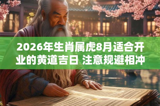 2026年生肖属虎8月适合开业的黄道吉日 注意规避相冲生肖