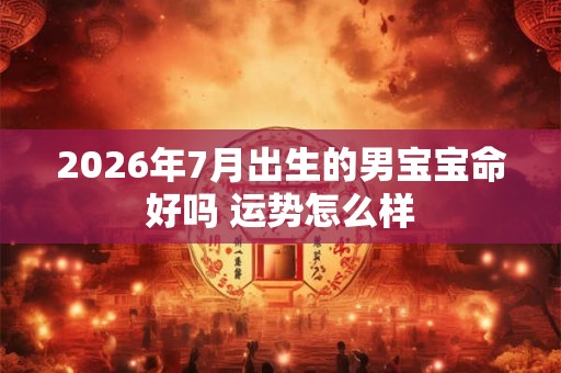 2026年7月出生的男宝宝命好吗 运势怎么样