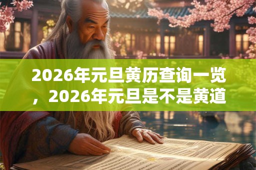 2026年元旦黄历查询一览，2026年元旦是不是黄道吉日？