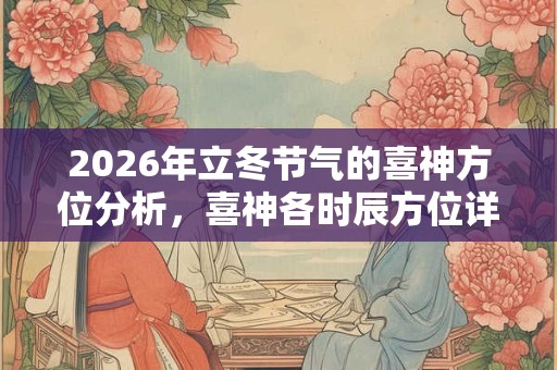 2026年立冬节气的喜神方位分析，喜神各时辰方位详解