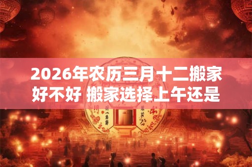2026年农历三月十二搬家好不好 搬家选择上午还是下午