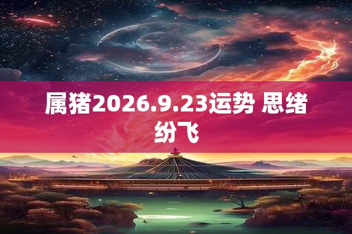 属猪2026.9.23运势 思绪纷飞
