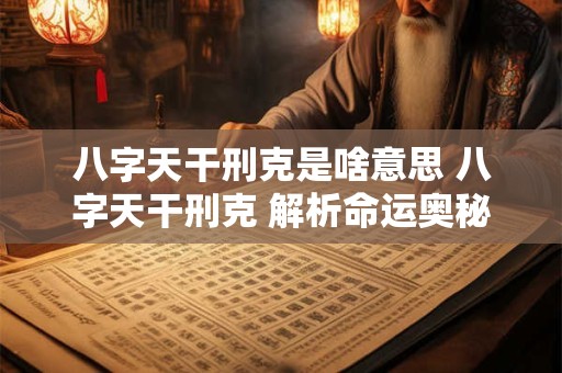 八字天干刑克是啥意思 八字天干刑克 解析命运奥秘! 八字天干刑克是啥意思 八字天干刑克 解析命运奥秘!