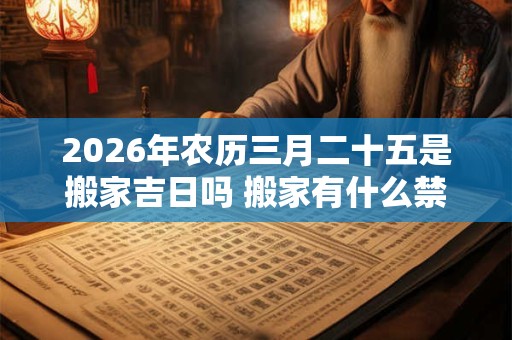 2026年农历三月二十五是搬家吉日吗 搬家有什么禁忌