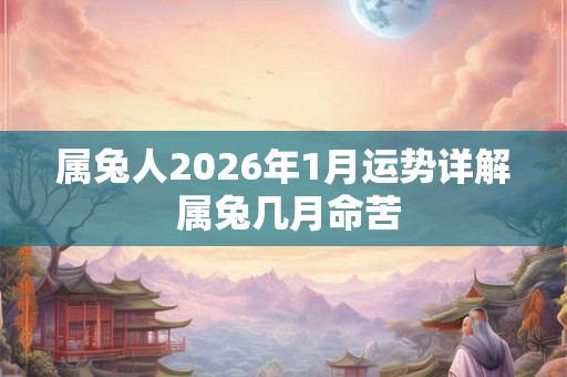属兔人2026年1月运势详解 属兔几月命苦
