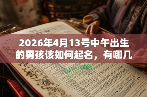 2026年4月13号中午出生的男孩该如何起名，有哪几种方法？