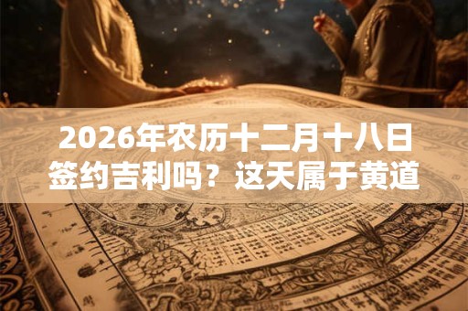 2026年农历十二月十八日签约吉利吗？这天属于黄道吉日吗？