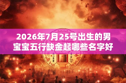 2026年7月25号出生的男宝宝五行缺金起哪些名字好