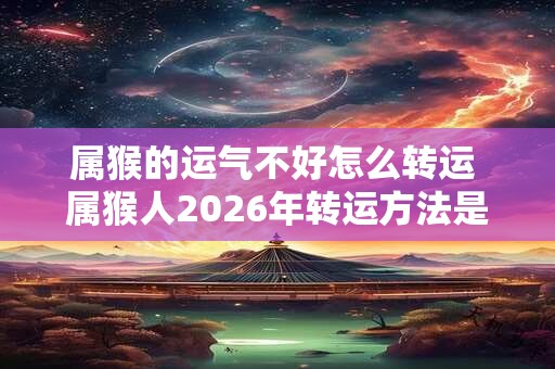属猴的运气不好怎么转运 属猴人2026年转运方法是什么
