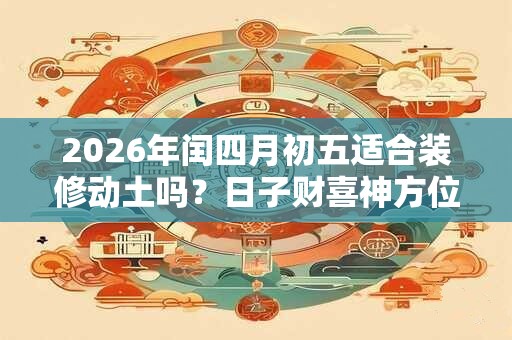 2026年闰四月初五适合装修动土吗？日子财喜神方位？