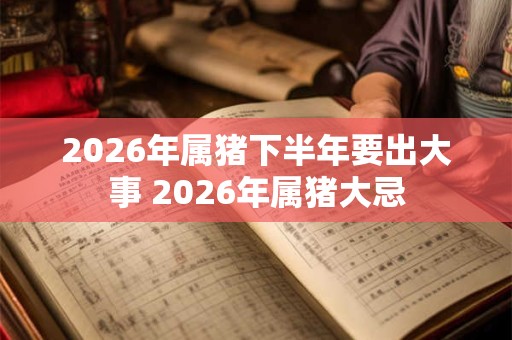 2026年属猪下半年要出大事 2026年属猪大忌
