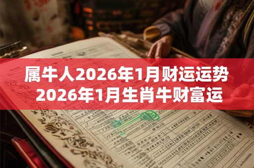 属牛人2026年1月财运运势 2026年1月生肖牛财富运程详解