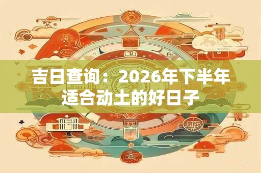 吉日查询：2026年下半年适合动土的好日子