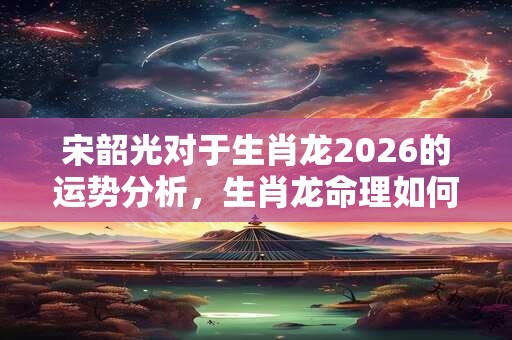 宋韶光对于生肖龙2026的运势分析，生肖龙命理如何？