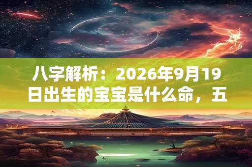 八字解析：2026年9月19日出生的宝宝是什么命，五行缺什么
