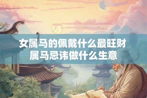 女属马的佩戴什么最旺财 属马忌讳做什么生意