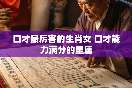口才最厉害的生肖女 口才能力满分的星座
