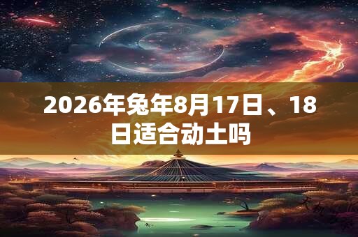2026年兔年8月17日、18日适合动土吗
