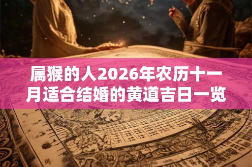 属猴的人2026年农历十一月适合结婚的黄道吉日一览！