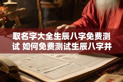 取名字大全生辰八字免费测试 如何免费测试生辰八字并起好名字