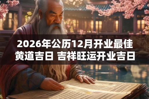 2026年公历12月开业最佳黄道吉日 吉祥旺运开业吉日