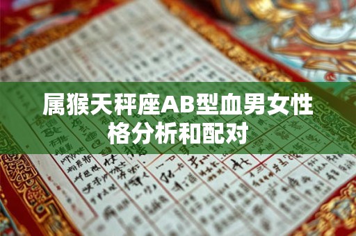 属猴天秤座AB型血男女性格分析和配对