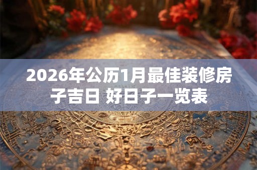 2026年公历1月最佳装修房子吉日 好日子一览表