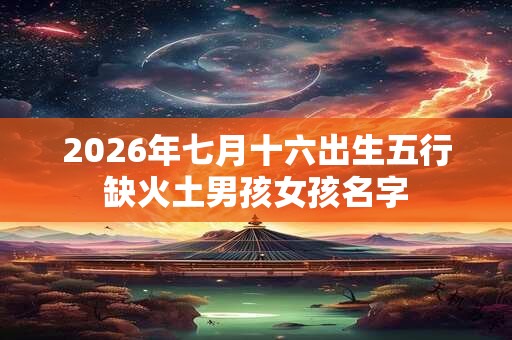 2026年七月十六出生五行缺火土男孩女孩名字