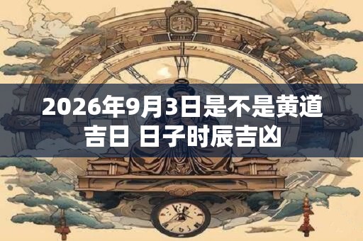 2026年9月3日是不是黄道吉日 日子时辰吉凶