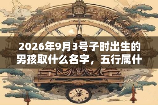 2026年9月3号子时出生的男孩取什么名字，五行属什么
