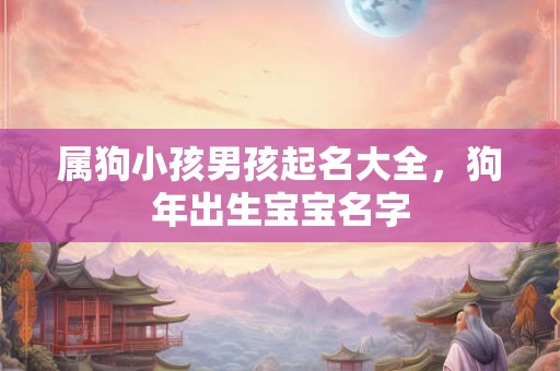 属狗小孩男孩起名大全，狗年出生宝宝名字
