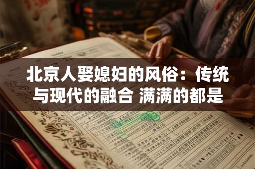 北京人娶媳妇的风俗：传统与现代的融合 满满的都是爱！