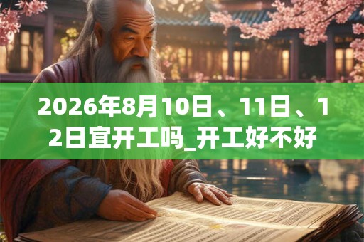 2026年8月10日、11日、12日宜开工吗_开工好不好