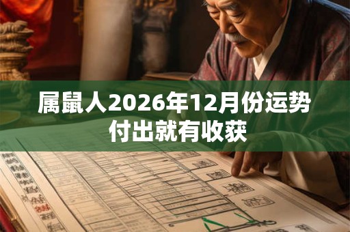 属鼠人2026年12月份运势 付出就有收获