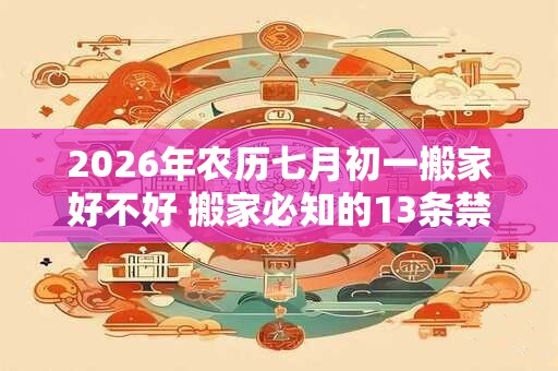2026年农历七月初一搬家好不好 搬家必知的13条禁忌