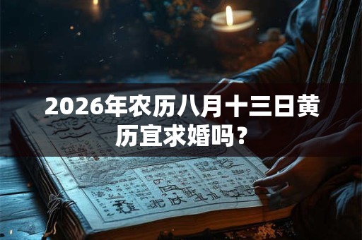 2026年农历八月十三日黄历宜求婚吗？