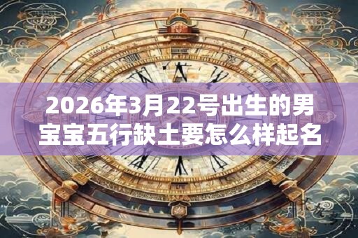 2026年3月22号出生的男宝宝五行缺土要怎么样起名字