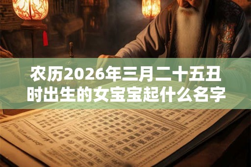 农历2026年三月二十五丑时出生的女宝宝起什么名字吉祥，五行属什么