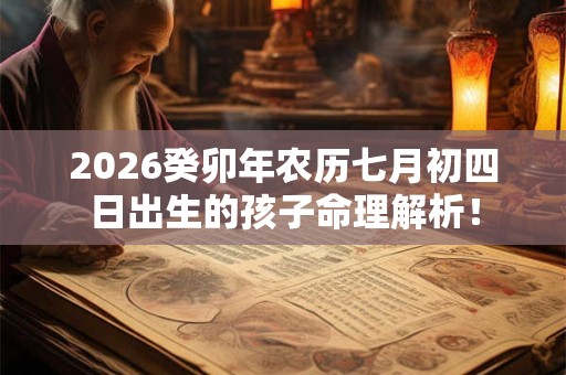 2026癸卯年农历七月初四日出生的孩子命理解析！