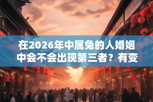在2026年中属兔的人婚姻中会不会出现第三者？有变数吗？