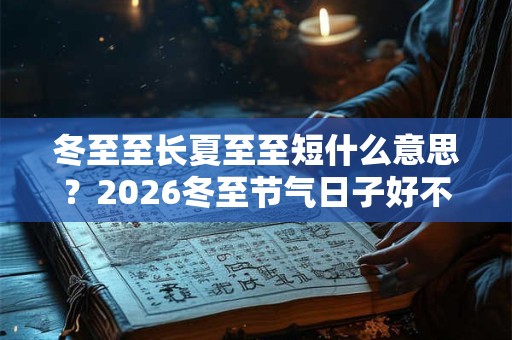 冬至至长夏至至短什么意思？2026冬至节气日子好不好？