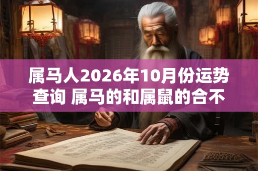 属马人2026年10月份运势查询 属马的和属鼠的合不合