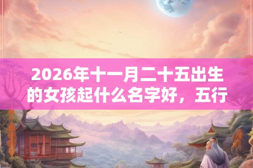 2026年十一月二十五出生的女孩起什么名字好，五行属什么