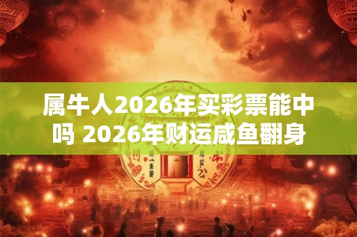 属牛人2026年买彩票能中吗 2026年财运咸鱼翻身