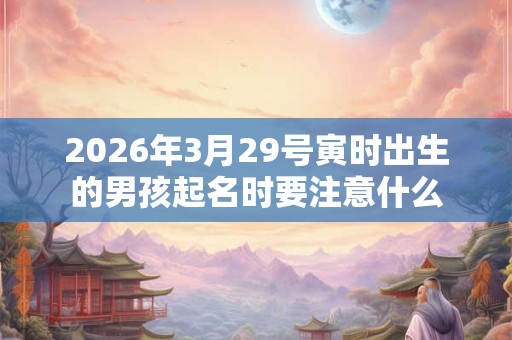 2026年3月29号寅时出生的男孩起名时要注意什么 2026年3月29号寅时出生的男孩起名时要注意什么