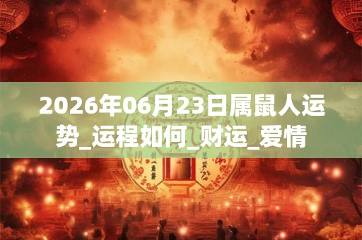 2026年06月23日属鼠人运势_运程如何_财运_爱情