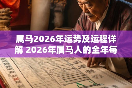 属马2026年运势及运程详解 2026年属马人的全年每月运势