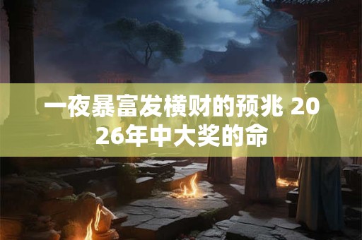 一夜暴富发横财的预兆 2026年中大奖的命 一夜暴富发横财的预兆 2026年中大奖的命