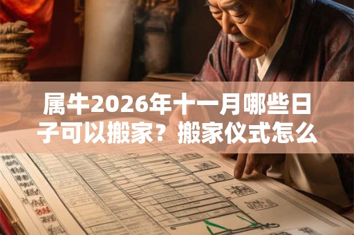 属牛2026年十一月哪些日子可以搬家?搬家仪式怎么做? 属牛2026年十一月哪些日子可以搬家?搬家仪式怎么做?